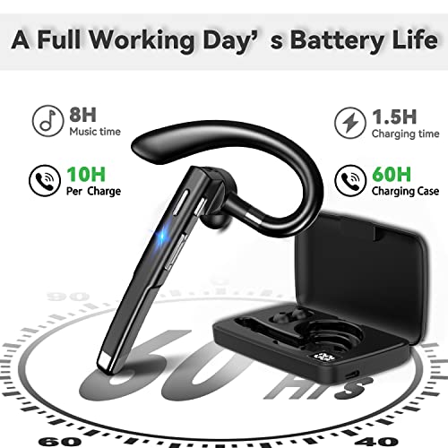Bluetooth Headset with Noise-Canceling Mic - iPhone/Android Compatible