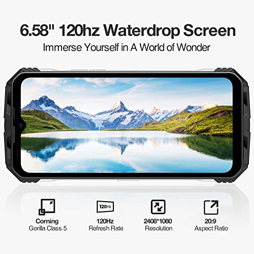 DOOGEE S100 PRO (2023) Rugged Smartphone Android 12, 22000mAh, 20GB+256GB/TF 2TB Rugged Phone, 3W Camping Lights, 6.58''FHD+ 120Hz Display, 108MP AI Triple Camera, Dual SIM IP68 Waterproof Phones, NFC