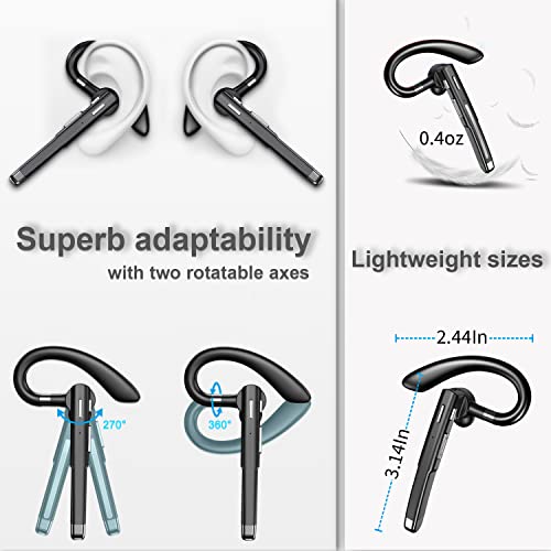 Bluetooth Headset with Noise-Canceling Mic - iPhone/Android Compatible