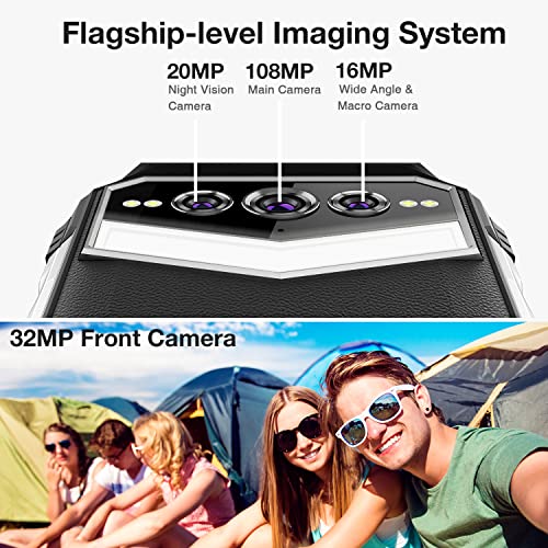 DOOGEE S100 PRO (2023) Rugged Smartphone Android 12, 22000mAh, 20GB+256GB/TF 2TB Rugged Phone, 3W Camping Lights, 6.58''FHD+ 120Hz Display, 108MP AI Triple Camera, Dual SIM IP68 Waterproof Phones, NFC