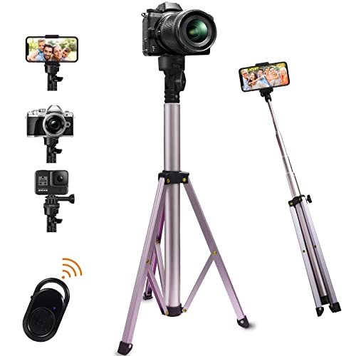 Uveegoo Selfie Stick Tripod, 63 inches - Pink