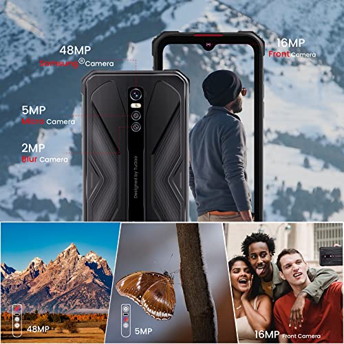 HOTWAV Cyber 9 Pro Outdoor Unlocked Smartphone, 8G + 128GB Android 11 IP68/IP69K Waterproof Robust Mobile Phone, 7500mAh Battery, 6.3 Inch 48MP Triple Camera 4G Smartphone (Gray)