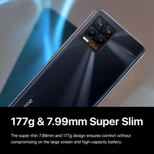 realme 8, 6+128GB, Punk Black, Sim Free Unlocked Smartphone, 6.4” AMOLED Screen, 64MP AI Quad Camera, Massive 5000mAh Battery + UK Warranty
