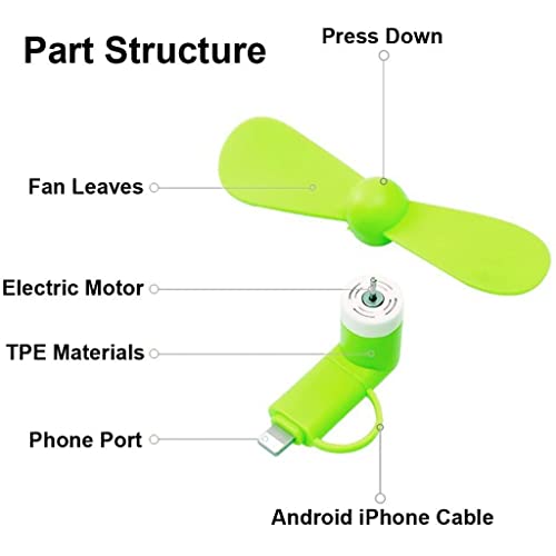 Mini Cell Phone Fan - Colorful & Powerful