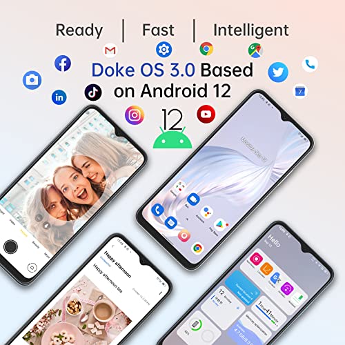 OSCAL Mobile Phones SIM Free Unlocked, C80 8GB+128GB/SD 1TB Android 12 Phone, 50MP+8MP Camera, 90Hz 6.517 HD+ Display, 5180mAh, 18W Fast Charging, Fingerprint Face ID, 4G Dual SIM Smartphone (Blue)