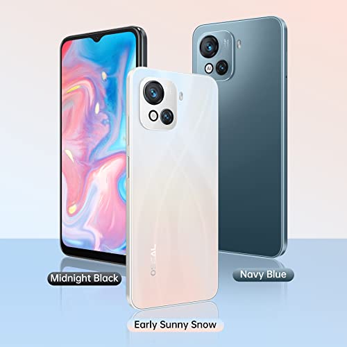 OSCAL Mobile Phones SIM Free Unlocked, C80 8GB+128GB/SD 1TB Android 12 Phone, 50MP+8MP Camera, 90Hz 6.517 HD+ Display, 5180mAh, 18W Fast Charging, Fingerprint Face ID, 4G Dual SIM Smartphone (Blue)