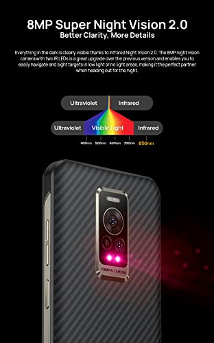 Ulefone Power Armor 17 PRO Rugged Smartphone, 108MP Triple Camera(Night Vision), Helio G99 8GB+256GB, 6.58'' 120Hz FHD+ Display, IP68 Waterproof Android 12 Phone, 3 Card Slot, Wireless Charge GPS NFC