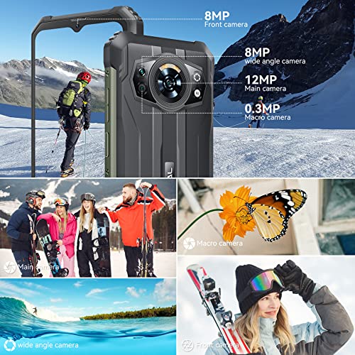 OSCAL S80 Rugged Smartphone 10GB RAM+128GB ROM/SD-1TB Android 12 Outdoor Mobile Phone 6.58'' FHD+ Screen Panoramic 12MP+8MP 13000mAh 33W Charger Dual SIM 4G+5G Wi-FI OTC/Compass/Touch&Face ID/GPS/NFC
