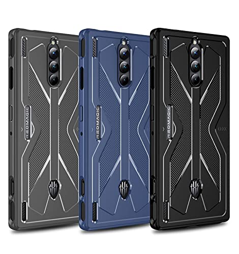 GIOPUEY Case Compatible with Nuba Red Magic 8 Pro/Pro+, TPU Flexible Material Ultra-thin Cover, Anti-Fingerprint Slim Fit Phone Case [Wear Resistant] [Slip-Resistant] - Navy Blue