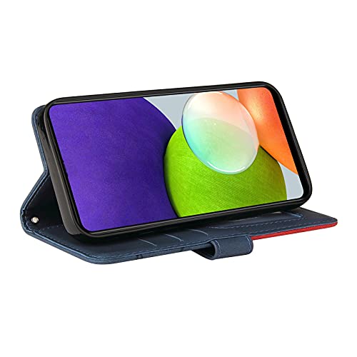 Wuhaizher Honor Magic 5 Lite Case Geometric, Shockproof Wallet Case PU Leather with Card Slots Folding Stand Magnetic Scratchproof Protect Flip Cover for Honor Magic 5 Lite Phone Cases, Blue