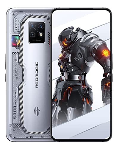 REDMAGIC 7S Pro 120Hz Gaming Phone, 5G Android Smartphone, 18GB RAM+512GB ROM, Snapdragon 8+ Gen 1, 6.8" Full Screen, 5000mAh, 64MP Camera, Unlocked Mobile Phone Silver&Transparent(No UK Charger)