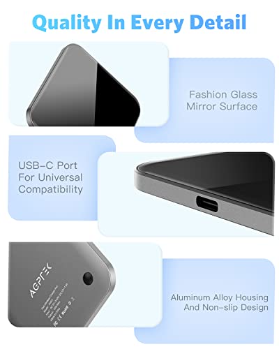 AGPTEK Wireless Charger, Qi-Certified 15W Max Fast Wireless Charging Pad for iPhone 14/13/12/12 Pro/11/11 Pro Max/XS Max/XR/XS/X/8, for Samsung Galaxy S22/S20/S10, AirPods Pro, Black (No AC Adapter)