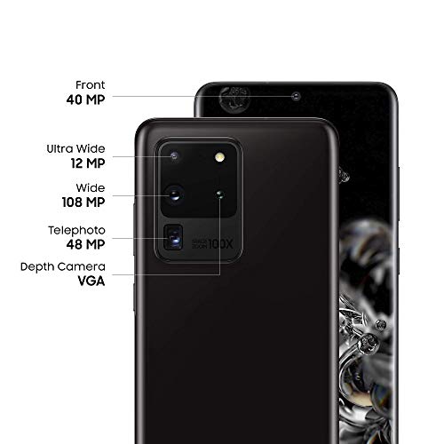 Samsung Galaxy S20 Ultra 5G 128GB - Cosmic Black- Unlocked (Renewed)