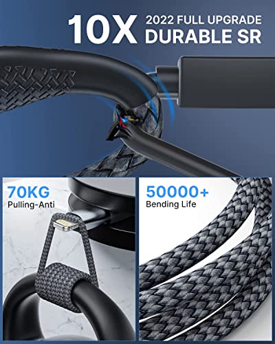 iPhone Charger Cable 1m Fast Charge, 3Pack 1M iPhone Charging Cables MFi Certified Lightning Cable Braided USB iPhone Charger Lead Cable for iPhone 13 12 11 Pro Max 12 mini XR XS 8 7 Plus 6s 6 SE,iPad