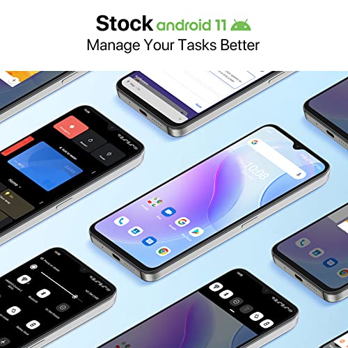 UMIDIGI A11S Mobile Phones (2023), Android 11 Smartphone SIM Free Unlocked,5150mAh Battery,6.52”HD+Screen 32GB RAM/256GB Extension,16+8MP Camera 4G Dual SIM 3-Card Slots Face ID,UK Version(Black)