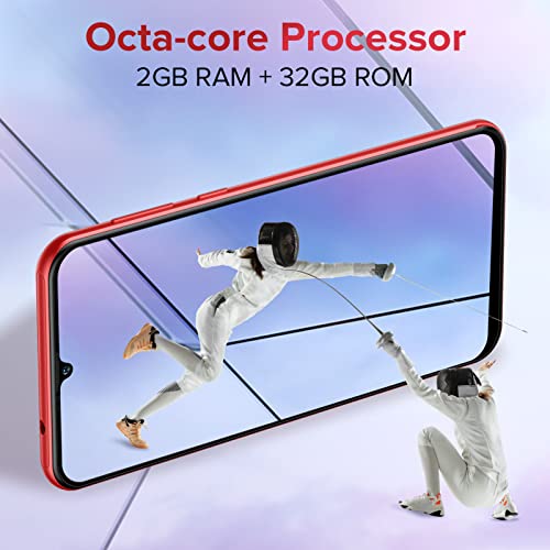 Ulefone Android Phones, Note 6P 4G Mobile Phones Unlocked, 2GB RAM 32GB ROM, 4G Dual SIM Smartphone, 3-Card Slots, Octa-core Processor, 6.1 inch Screen, Android 11, 3300mAh Battery, UK Version, Red