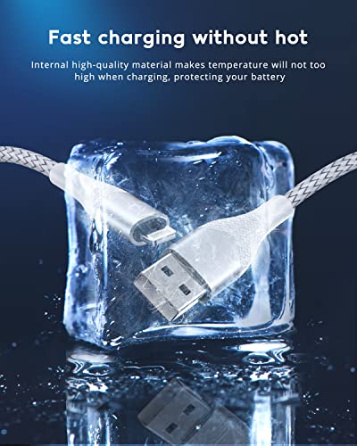 iPhone Charger Cable 1m Fast Charge, 3Pack 1M iPhone Charging Cables MFi Certified Lightning Cable Braided USB iPhone Charger Lead Cable for iPhone 13 12 11 Pro Max 12 mini XR XS 8 7 Plus 6s 6 SE,iPad