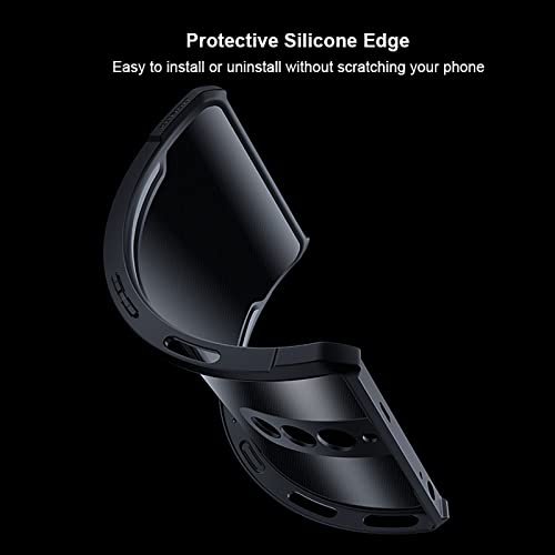 GIOPUEY Case Compatible with Red Magic 8 Pro/8 Pro+, Hard PC + Soft TPU Cover, High Transparency, Clear Phone Case, Airbag Anti-Drop, No Yellowing - black