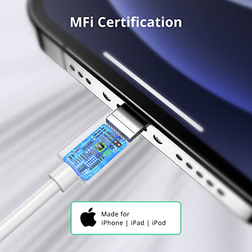 iPhone Charger Cable 1M [Apple MFi Certified] Lightning to USB Cable Lead 3 Foot, 2.4A Fast Charging Cable for iPhone 14 13 12 11 Pro Max XS XR X 8 7 6 Plus 5, iPad and iPod