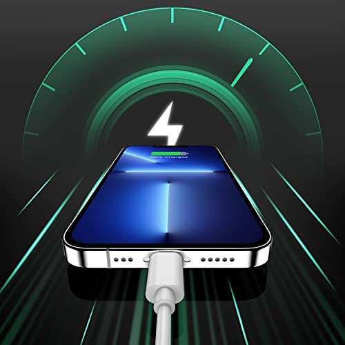 iPhone Charger Cable 1M [Apple MFi Certified] Lightning to USB Cable Lead 3 Foot, 2.4A Fast Charging Cable for iPhone 14 13 12 11 Pro Max XS XR X 8 7 6 Plus 5, iPad and iPod