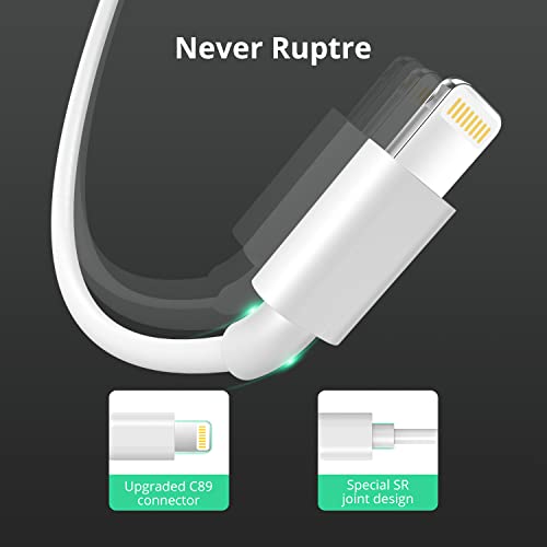 iPhone Charger Cable 1M [Apple MFi Certified] Lightning to USB Cable Lead 3 Foot, 2.4A Fast Charging Cable for iPhone 14 13 12 11 Pro Max XS XR X 8 7 6 Plus 5, iPad and iPod