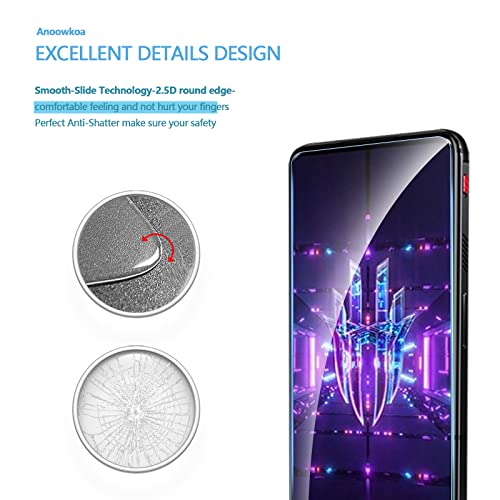 Anoowkoa for ZTE Red Magic 7/7 Pro Screen Protector, [2 Pack] ZTE Red Magic 7 Pro Tempered Glass Screen Protector Film Guard Cover -Genuine Glass-One-Push Super Easy Installation