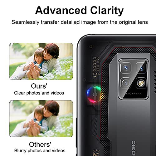 GIOPUEY [2+2+2 Pack] Screen Protector&Camera Lens Protector&Back Protector Compatible with nubia Red Magic 7 Pro / 7S Pro, Non-Slip&Resistant (Transparent)