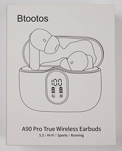 Wireless Earbuds, Bluetooth 5.3 Headphones In Ear with 4 ENC Noise Cancelling Mic, LED Display 2023 Bluetooth Earbuds Mini Deep Bass Stereo Sound, 36H Playtime, Wireless Earphones IP7 Waterproof, Red