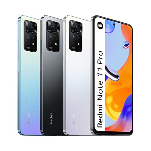 Xiaomi Redmi Note 11 Pro - Smartphone 6+128GB, 6.67” 120Hz FHD+ AMOLED DotDisplay, MediaTek Helio G86, 108MP+8MP+2MP+2MP AI quad Camera, 5000mAh, Graphite Gray (UK Version + 2 Years Warranty)