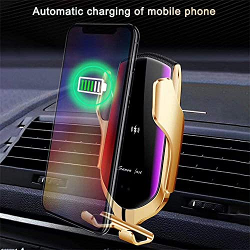 Wireless Car Charger, Smart Sensor 10W Fast Charging Auto-Clamp Air Vent Phone Holder Mount for Apple iPhone 13/12/11/8/8P/X/XS/XR, Samsung S20/S10/S9/Note8-10, HUAWEI Mate40/30/20, Xiaomi Mix 4/3/2S