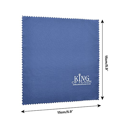 KING OF FLASH 2 x Blue Superfine Microfiber Cleaning Cloths For Mobile Phones, Glasses, Tablets, TV, Sunglasses, Screens, Camera Lens Cleaners (15cm)
