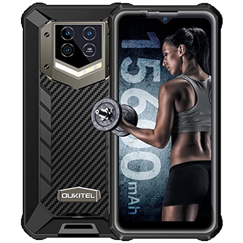 15600mAh Rugged Smartphone, OUKITEL WP15S (2022) Rugged Phones Android 11, 6.52 inch IP68 Waterproof Unlocked Mobile Phones 4G Dual SIM, 20MP + 8MP Camera, 4GB + 64GB / 2TB Extension, NFC, GPS, Black