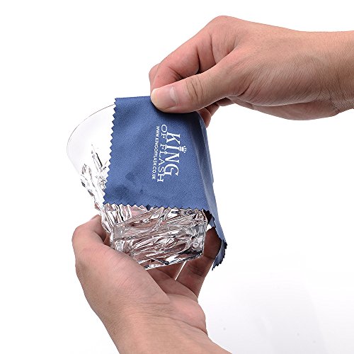 KING OF FLASH 2 x Blue Superfine Microfiber Cleaning Cloths For Mobile Phones, Glasses, Tablets, TV, Sunglasses, Screens, Camera Lens Cleaners (15cm)