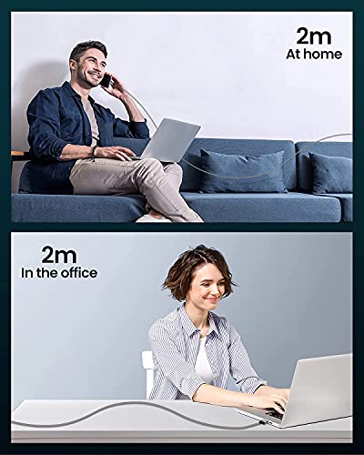 USB C Charger Cable 2M 2Pack Type C Charger Fast Charging 3A Lead Nylon Braided for Samsung Galaxy S21 S20 S10 S9 S8 A12 A20e A21s A40 A51 A70,Huawei P30 P20 P40,Google Pixel,Xiaomi,Sony Xperia,Switch