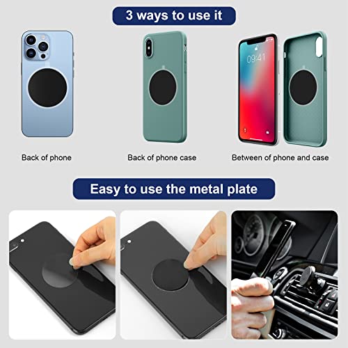 VIVEY Metal Plates Replacement Mount Metal Plate Kits with Adhesivefor Magnetic Phone Car Holder Mount Cradle Stand,Pack of 4 (All Round)