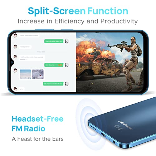 Ulefone Note 16 Pro Mobile Phones, 16GB RAM 256GB ROM, Android 13 Smartphone, Octa-Core, 50MP Camera, 4G Dual SIM Unlocked, 6.52" 60Hz Screen, 4400mAh, Face Fingerprint ID, UK Version, Black