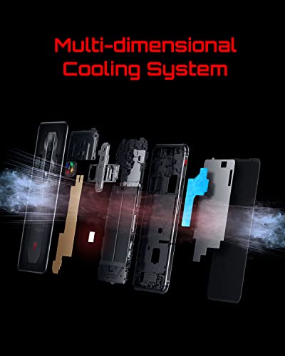 REDMAGIC 7 165Hz Gaming Phone, 5G Android Smartphone, 18GB RAM+256GB ROM, Snapdragon 8 Gen 1, 6.8" FHD Screen, 4500mAh, 64MP Camera, Dual-Sim, NFC, Unlocked Mobile Phone Transparent (No UK Charger)