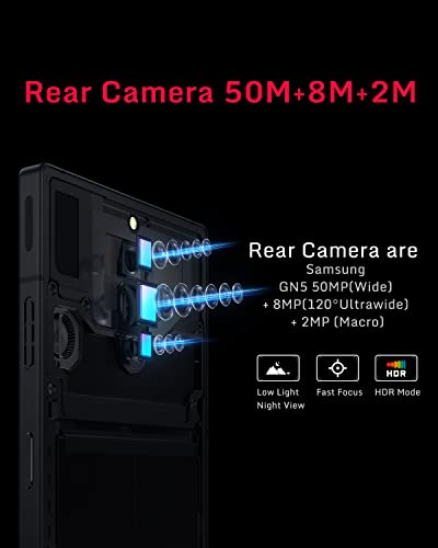 REDMAGIC 8 Pro 120Hz Gaming Phone, 5G Android Smartphone, 12GB RAM+256GB ROM, Snapdragon 8 Gen 2, 6.8" AMOLED Full Screen, 6000mAh, 50MP Camera, Dual-Sim, Unlocked Mobile Phone Black(No UK Charger)