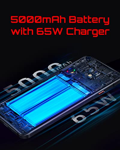 REDMAGIC 7S Pro 120Hz Gaming Phone, 5G Android Smartphone, 18GB RAM+512GB ROM, Snapdragon 8+ Gen 1, 6.8" Full Screen, 5000mAh, 64MP Camera, Unlocked Mobile Phone Black&Transparent(No UK Charger)