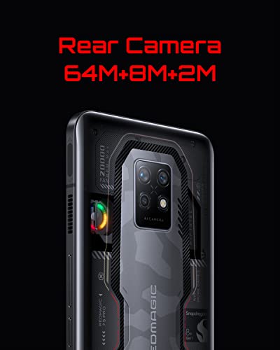 REDMAGIC 7S Pro 120Hz Gaming Phone, 5G Android Smartphone, 18GB RAM+512GB ROM, Snapdragon 8+ Gen 1, 6.8" Full Screen, 5000mAh, 64MP Camera, Unlocked Mobile Phone Black&Transparent(No UK Charger)