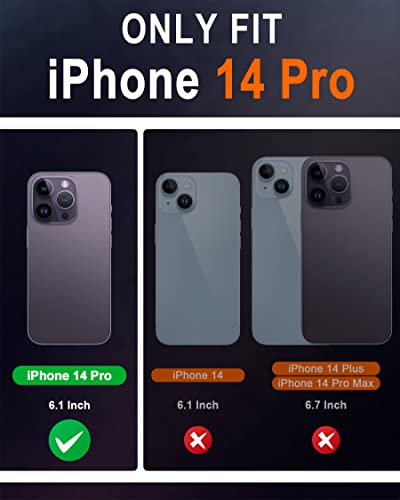 SHIELDON Case for iPhone 14 Pro 5G 6.1" 2022, Genuine Leather Folio Wallet Case with [Kickstand][RFID Blocking][Card Slots][Magnetic] Protective Flip Phone Cover Compatible with iPhone 14 Pro, Purple