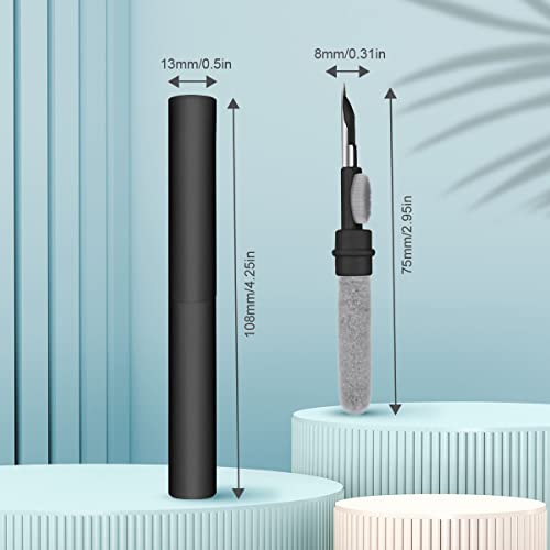 Vicloon Wireless Earbuds Clean Pen, Cleaning Pen Electronics Cleaning Brush Earphones Cleaner Accessories, Multifunctional Earphone Cleaning Kit for Dust Removal Earbuds Mobile Phone（Black）