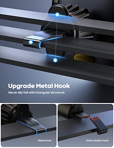 Lamicall Car Phone Holder Vent - [Translucent Design] Universal Car Phone Mount with Metal Hook, Air Vent Mobile Phone Holder Car for iPhone 14 13 12 11 Pro Max Plus Mini, Samsung S23, 4-7” Cellphone