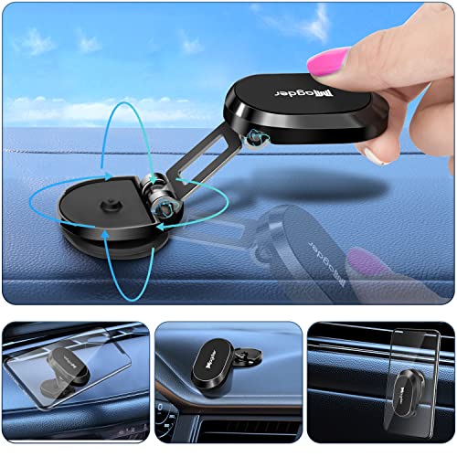 Magder Magnetic Phone Car Mount, 360° Rotating Highly Adjustable Mobile Phone Holder For Car With 6 Strong Magnets. Compatible With iPhone Xs 11 12 13 Max Pro Max Samsung S22, S21, S20, Xiaomi etc