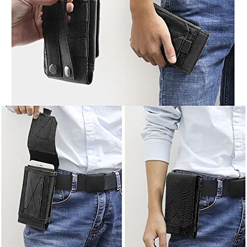 Universal Tactical Cell Phone Holsters Cell Phone Pouch Belt Holder EDC Security Pack Carry Accessory Kit Waist Bag Case Compatible with iPhone 12,12 Pro,11,11 Pro,13,13 Pro, XR X 6 7 8 Plus