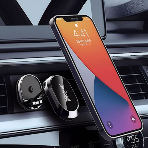 Magder Magnetic Phone Car Mount, 360° Rotating Highly Adjustable Mobile Phone Holder For Car With 6 Strong Magnets. Compatible With iPhone Xs 11 12 13 Max Pro Max Samsung S22, S21, S20, Xiaomi etc