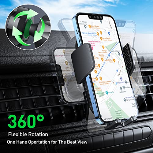 Avolare Car Phone Holder, Upgraded Car Phone Mount, 360° Rotation Air Vent Mobile Phone Holder for Car, Adjustable Hook Clip Car Vent Phone Holder for iPhone 13/12/11 Samsung 4.0 to 7 inches Phones