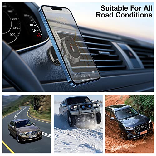 Magder Magnetic Phone Car Mount, 360° Rotating Highly Adjustable Mobile Phone Holder For Car With 6 Strong Magnets. Compatible With iPhone Xs 11 12 13 Max Pro Max Samsung S22, S21, S20, Xiaomi etc