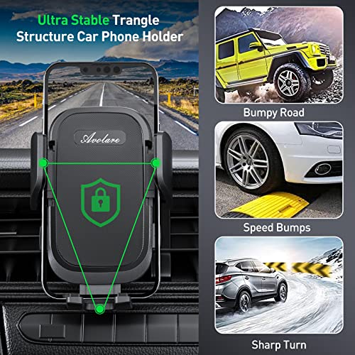 Avolare Car Phone Holder, Upgraded Car Phone Mount, 360° Rotation Air Vent Mobile Phone Holder for Car, Adjustable Hook Clip Car Vent Phone Holder for iPhone 13/12/11 Samsung 4.0 to 7 inches Phones