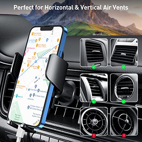 Avolare Car Phone Holder, Upgraded Car Phone Mount, 360° Rotation Air Vent Mobile Phone Holder for Car, Adjustable Hook Clip Car Vent Phone Holder for iPhone 13/12/11 Samsung 4.0 to 7 inches Phones